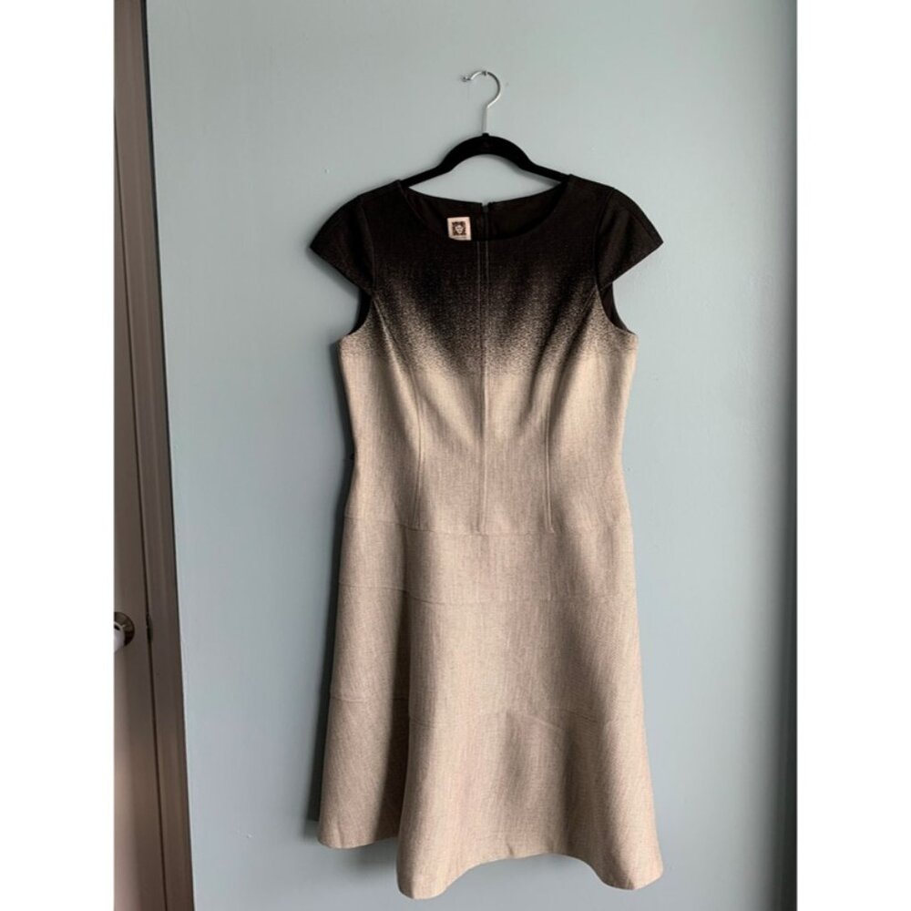 Anne Klein Mid-Length Size 8 Black/Grey Dress